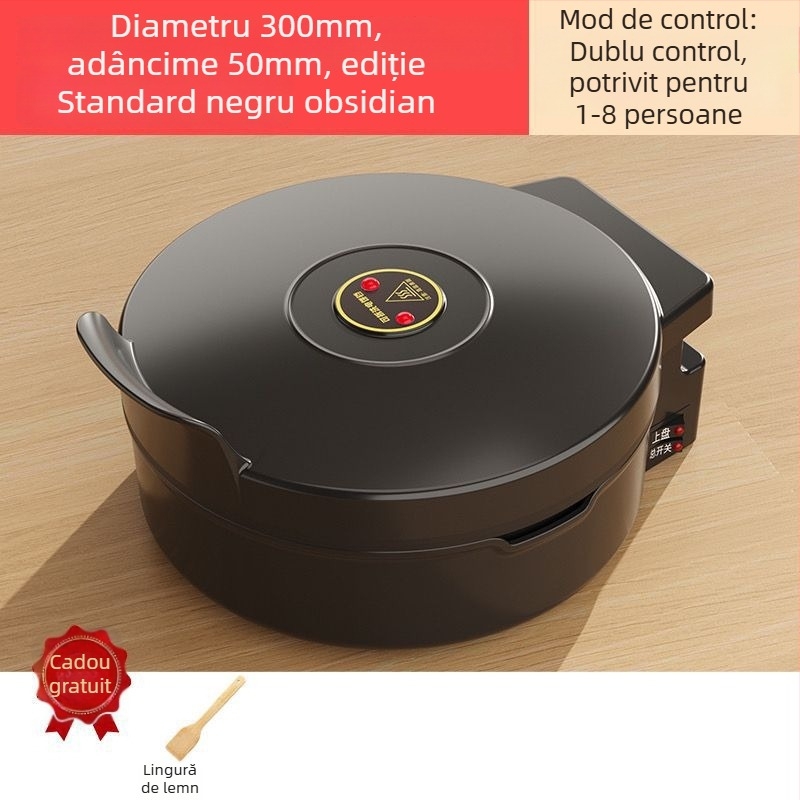 Mașină electrică de crepe cu părți detașabile și lavabile, încălzire pe o singură față, control prin buton, 1500 W+