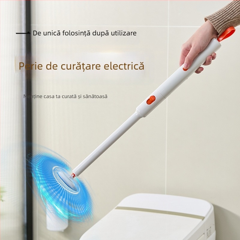 Perie de toaletă electrică montată pe perete, cu cap înlocuibil și raft de depozitare | Daily hundred | Plastic
