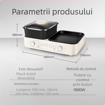Supor grătar electric pentru uz casnic – all-in-one pentru carne și pește, gătit în interior cu fum redus, detașabil și ușor de curățat