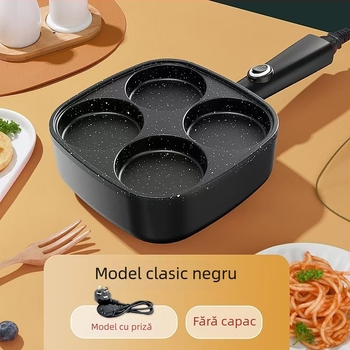 Tigaie electrică LV-010 cu patru găuri, 710W, 220V, 50Hz, funcții: prăjire, grătar, omletă