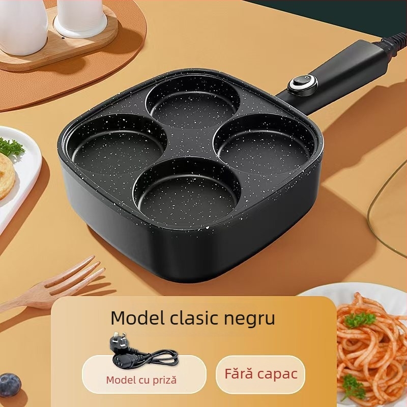 Tigaie electrică LV-010 cu patru găuri, 710W, 220V, 50Hz, funcții: prăjire, grătar, omletă