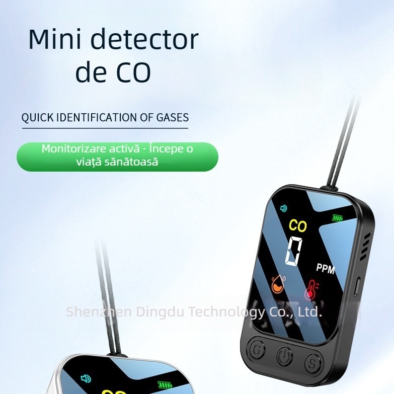Detector portabil de monoxid de carbon, interval 0-999 ppm, precizie ±5 ppm, baterie litiu încorporată, model HD09.