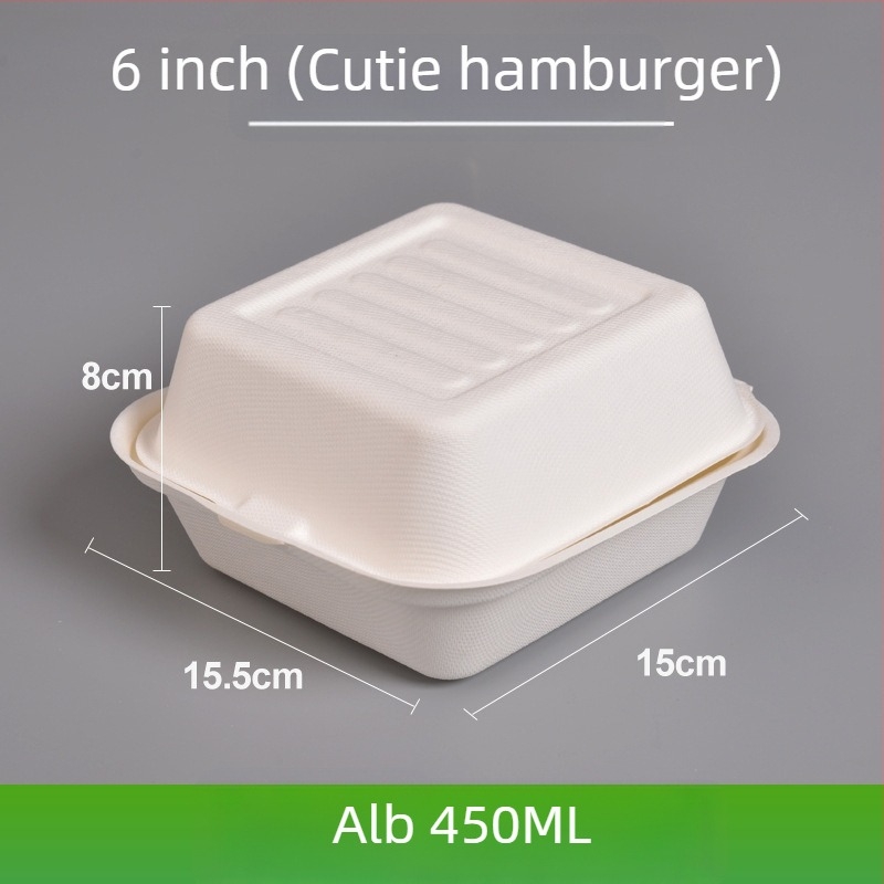 Cutie de prânz de unică folosință, pătrată, din pastă de trestie de zahăr, capacitate 8000 ml, grosime 0,06 mm, biodegradabil