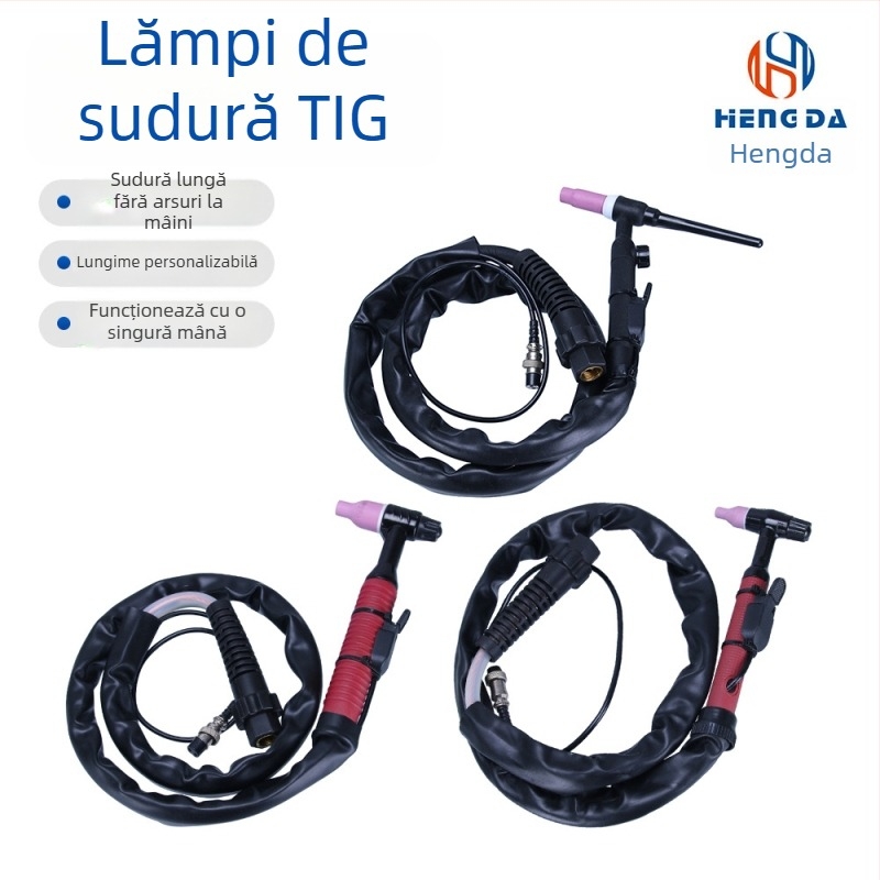 Accesorii WP Argon Arc sudură — gât flexibil curbat, cap de pistol din silicon, conexiune rapidă, răcire cu aer/apă