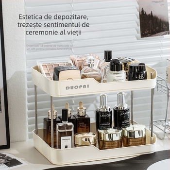 Organizator plastic pentru pahare, cu două etaje, cu tavă de uscare pentru masă de îngrijire