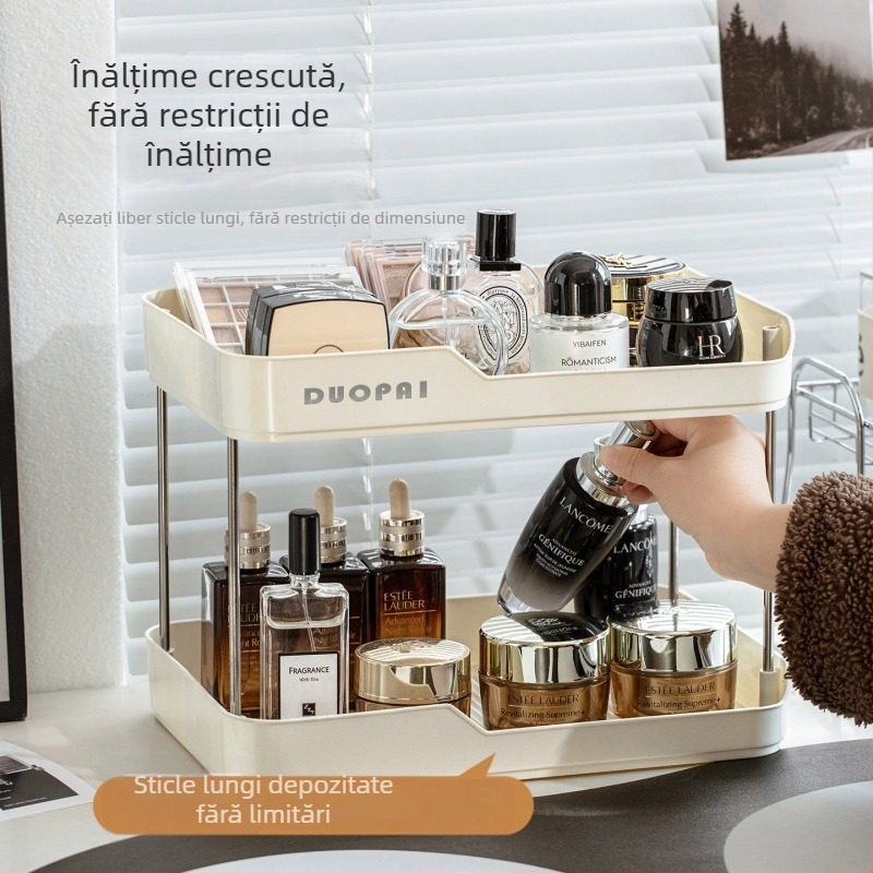 Organizator plastic pentru pahare, cu două etaje, cu tavă de uscare pentru masă de îngrijire