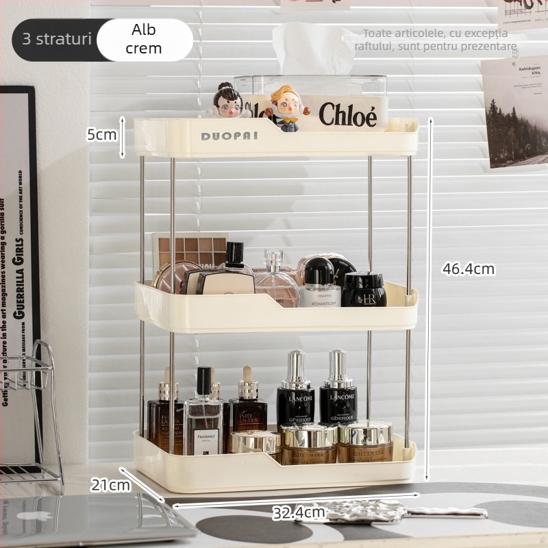 Organizator plastic pentru pahare, cu două etaje, cu tavă de uscare pentru masă de îngrijire