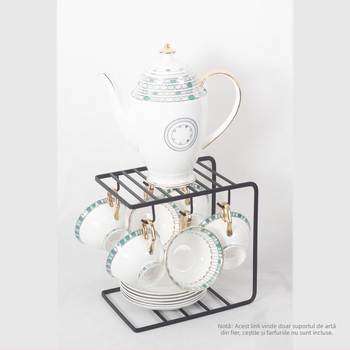 Suport pentru cănile de cafea și cuier – Fier, capacitate de 5 kg, finisaj electroplacat, stil lux lejer
