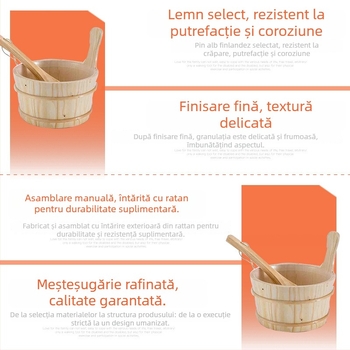 Hongsen butoi din lemn pentru baie la picioare – recipient din lemn pentru adulți, potrivit pentru hoteluri, saune și camere cu aburi