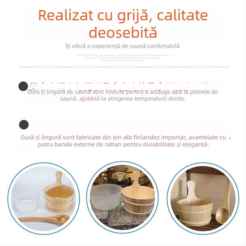 Hongsen butoi din lemn pentru baie la picioare – recipient din lemn pentru adulți, potrivit pentru hoteluri, saune și camere cu aburi