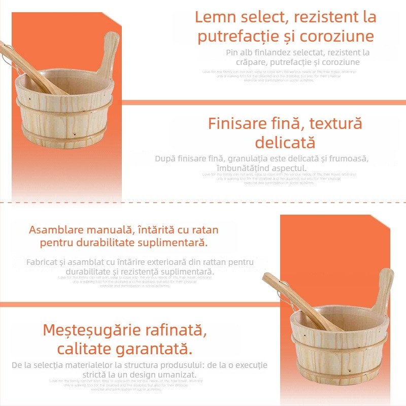 Hongsen butoi din lemn pentru baie la picioare – recipient din lemn pentru adulți, potrivit pentru hoteluri, saune și camere cu aburi