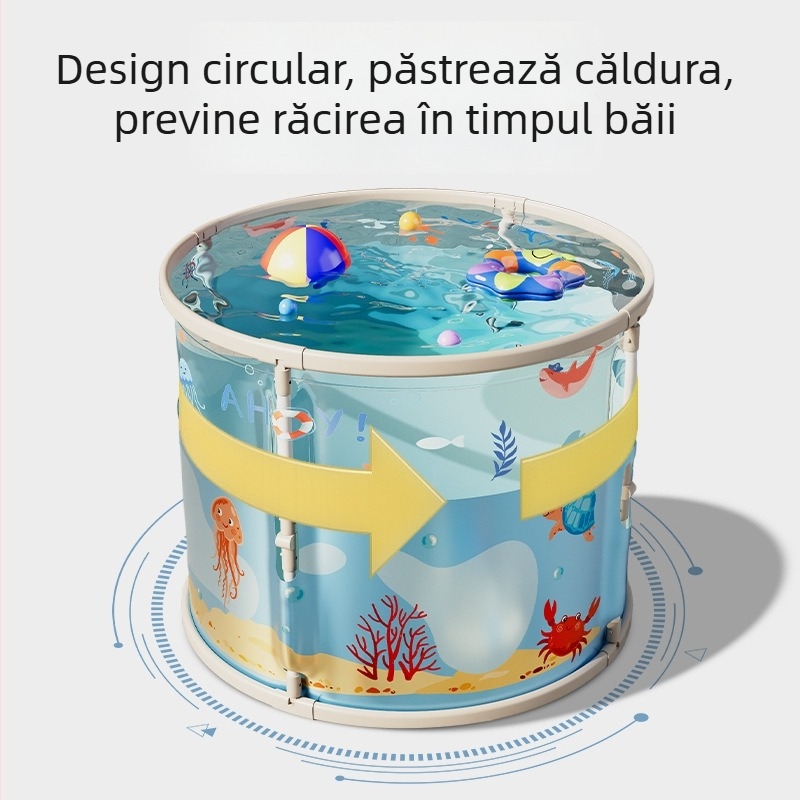 Cadă de baie pliabilă pentru copii – PVC, pentru baie, design pliabil, Yi ling