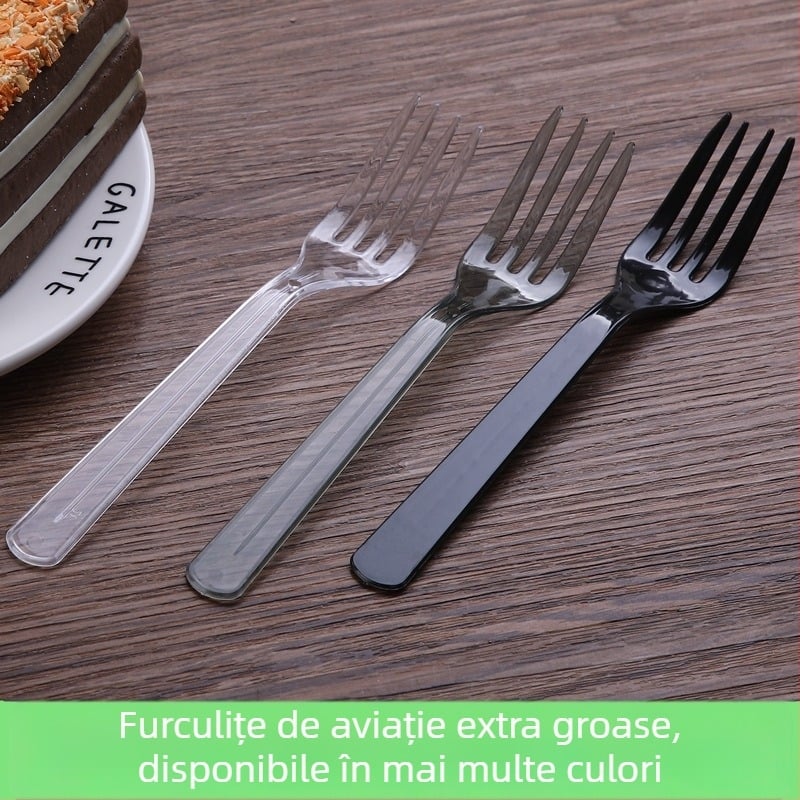 Beihou furculiță de unică folosință din plastic, patru dinți, îngroșată, pentru torturi, deserturi și fructe, material PS, 3.2 g, nu este compatibilă cu microundele