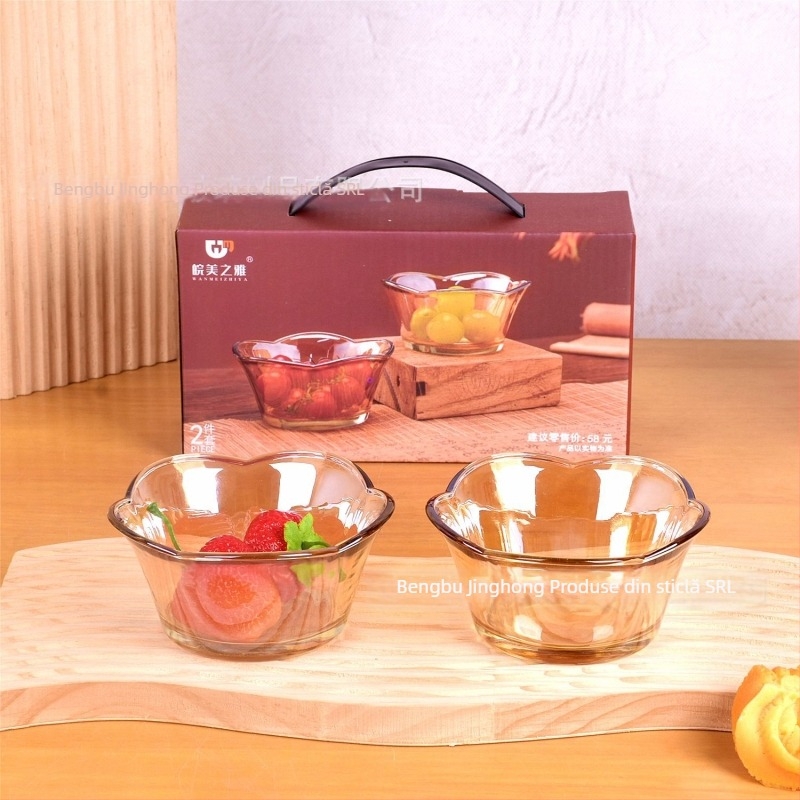 Set de veselă din sticlă pentru masă – înaltă clasă, stil retro ușor lux, pentru adulți, brand Wan meizhiya