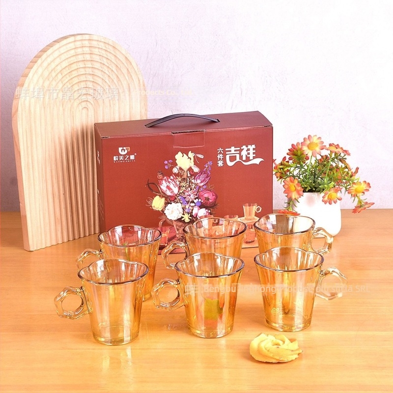 Set de veselă din sticlă pentru masă – înaltă clasă, stil retro ușor lux, pentru adulți, brand Wan meizhiya