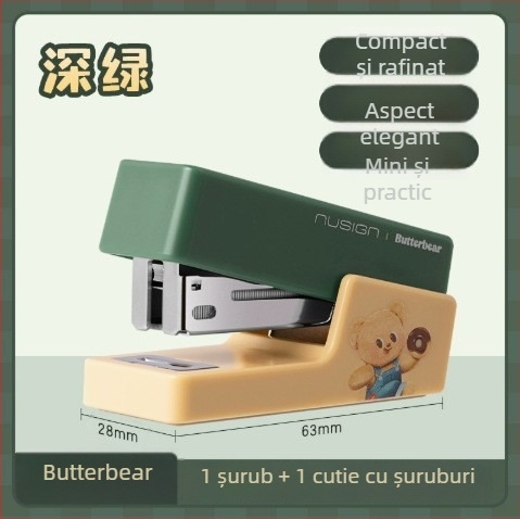 Capsator mini Deli NS083-B, pentru elevi, compact, 25 mm legare, 40 foi, model NS083-B