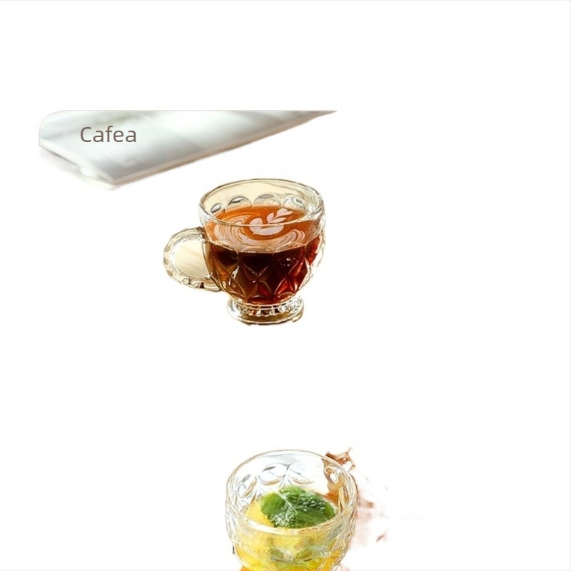 Set de pahare din sticlă cu tavă de servire și farfurioare pentru gustări — set simplu pentru uz casnic