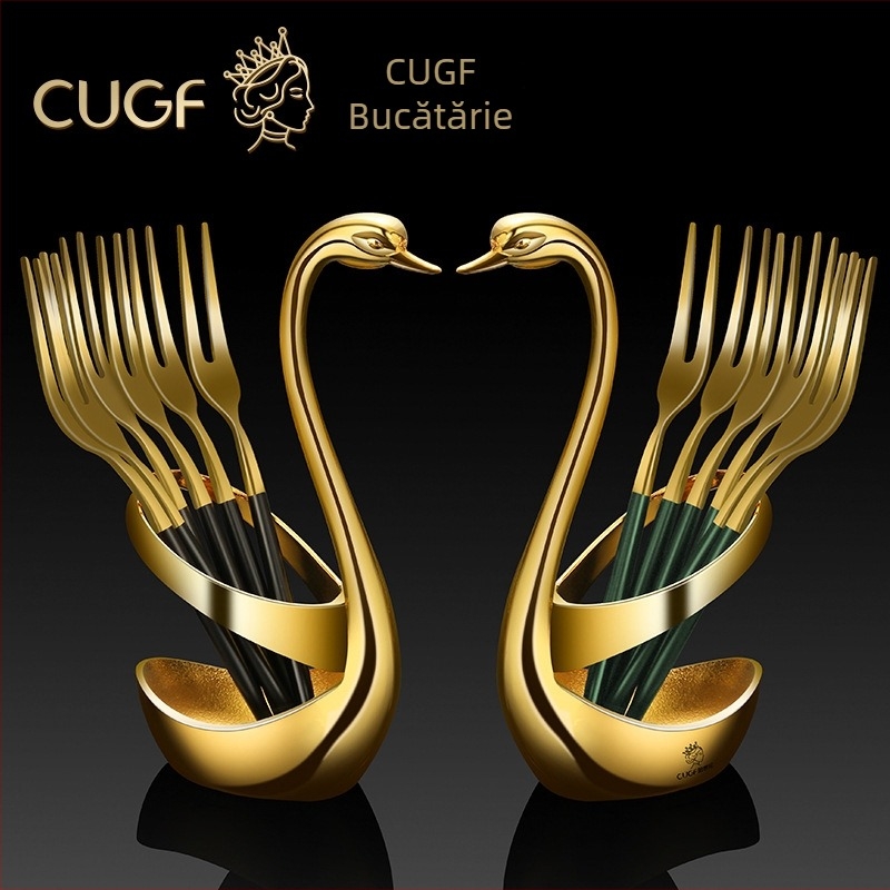 Furculiță de fructe din oțel inoxidabil 304 • stil modern simplu • luciu oglindit • brand Cugf/chef guifei