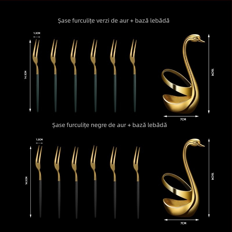 Furculiță de fructe din oțel inoxidabil 304 • stil modern simplu • luciu oglindit • brand Cugf/chef guifei