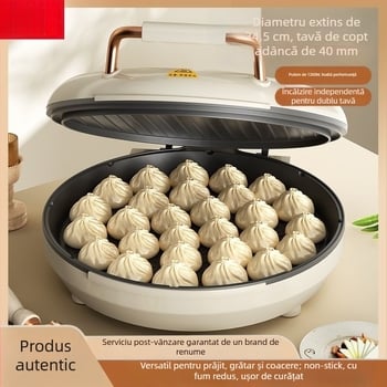 Aparat electric pentru clătite pentru uz casnic, încălzire cu două fețe, tigaie antiaderentă, design mai adânc și mai mare, 1200-1500 W