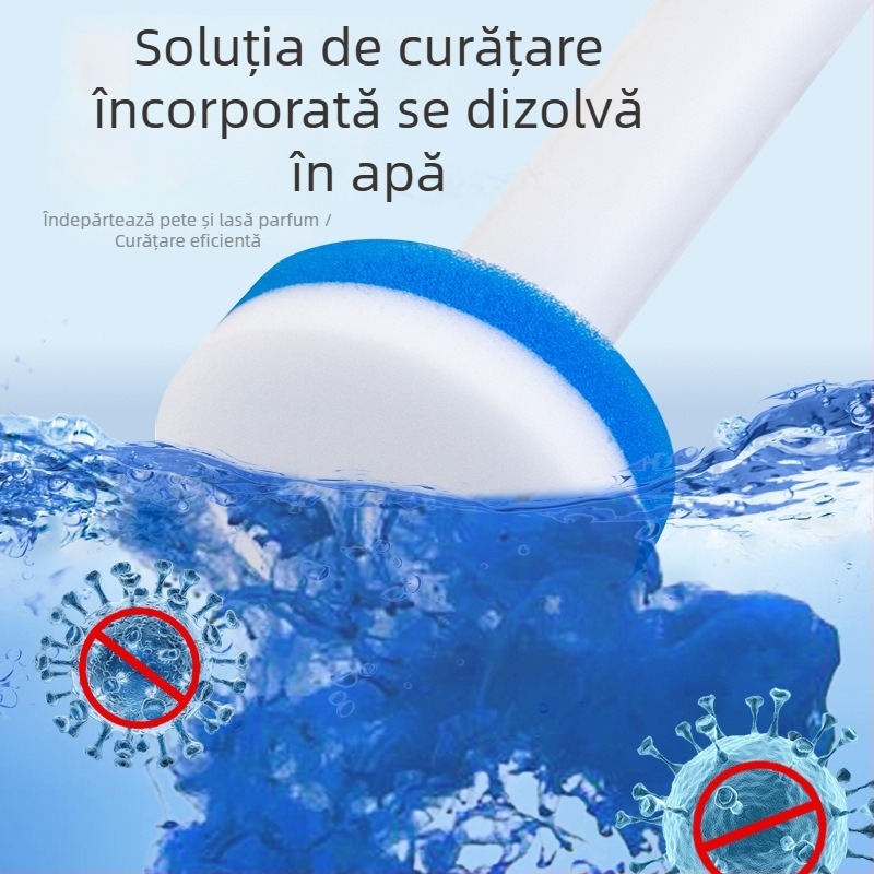 Perie de toaletă, montată pe perete, cu cap de perie înlocuibil, material burete, stil modern minimalist, personalizare disponibilă