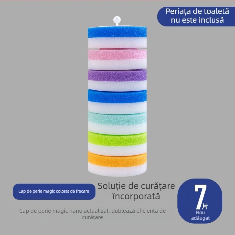 Perie de toaletă, montată pe perete, cu cap de perie înlocuibil, material burete, stil modern minimalist, personalizare disponibilă
