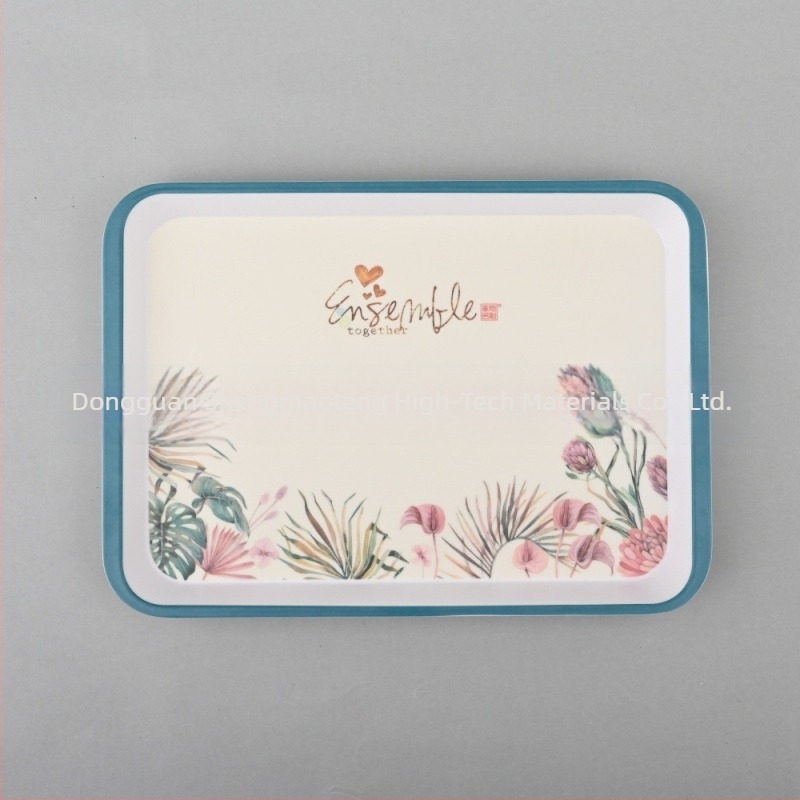 Tavă dreptunghiulară din seria Pallet, melamină imitație porțelan, personalizare disponibilă, imprimare logo posibilă, potrivită pentru cadouri