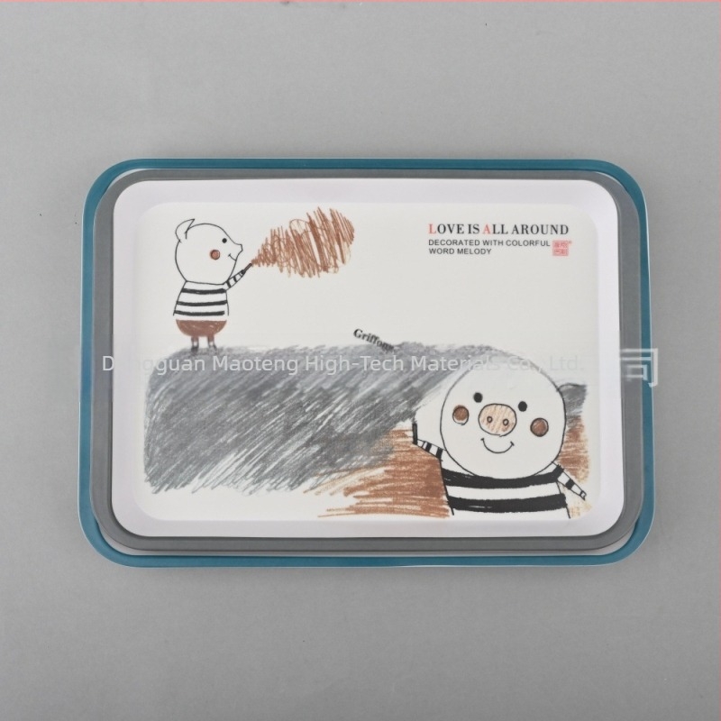 Tavă dreptunghiulară din seria Pallet, melamină imitație porțelan, personalizare disponibilă, imprimare logo posibilă, potrivită pentru cadouri