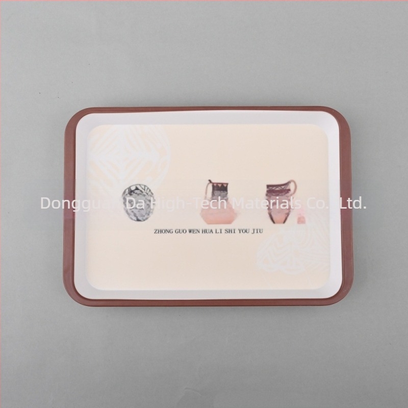 Tavă dreptunghiulară din seria Pallet, melamină imitație porțelan, personalizare disponibilă, imprimare logo posibilă, potrivită pentru cadouri