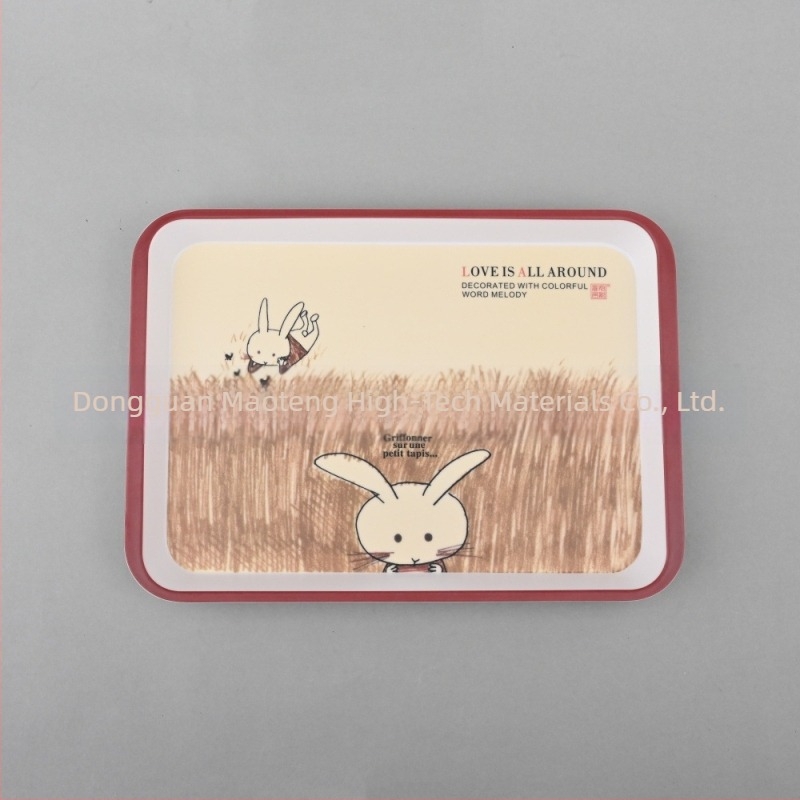 Tavă dreptunghiulară din seria Pallet, melamină imitație porțelan, personalizare disponibilă, imprimare logo posibilă, potrivită pentru cadouri