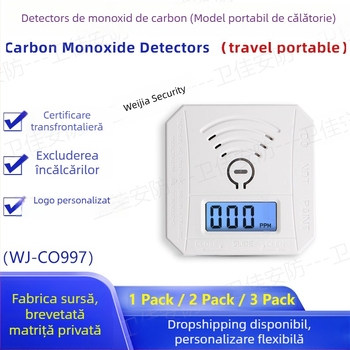 Detector portabil de monoxid de carbon, model WJ-CO997, gamă de măsurare 999 ppm, alimentare cu baterii, marcă Guard