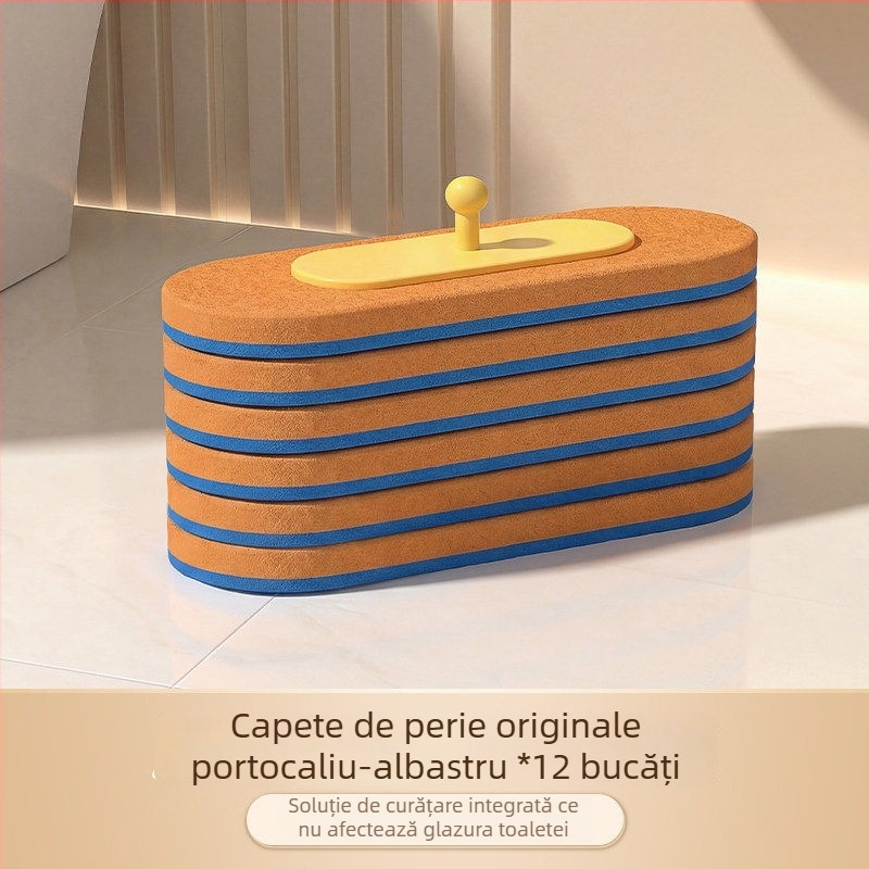 Perie de toaletă de unică folosință, montată pe perete, din plastic, model A010401082, stil modern minimalist, montaj fără găuri