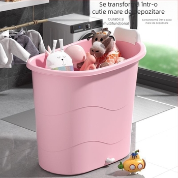 Găleată de baie din plastic pentru adulți, compactă, cu pereți groși, pentru întregul corp