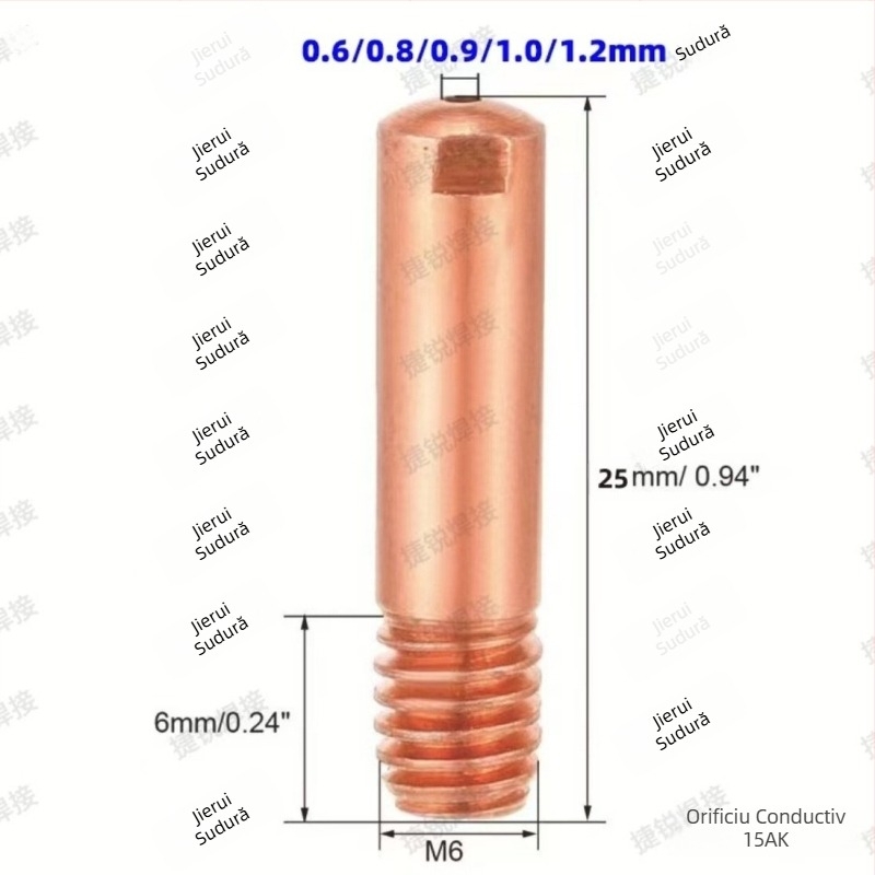 Set accesorii pentru pistol de sudură MB15AK, 12 piese, sudură cu gaz protejat, duză conductivă și duză de protecție a tijei de conectare