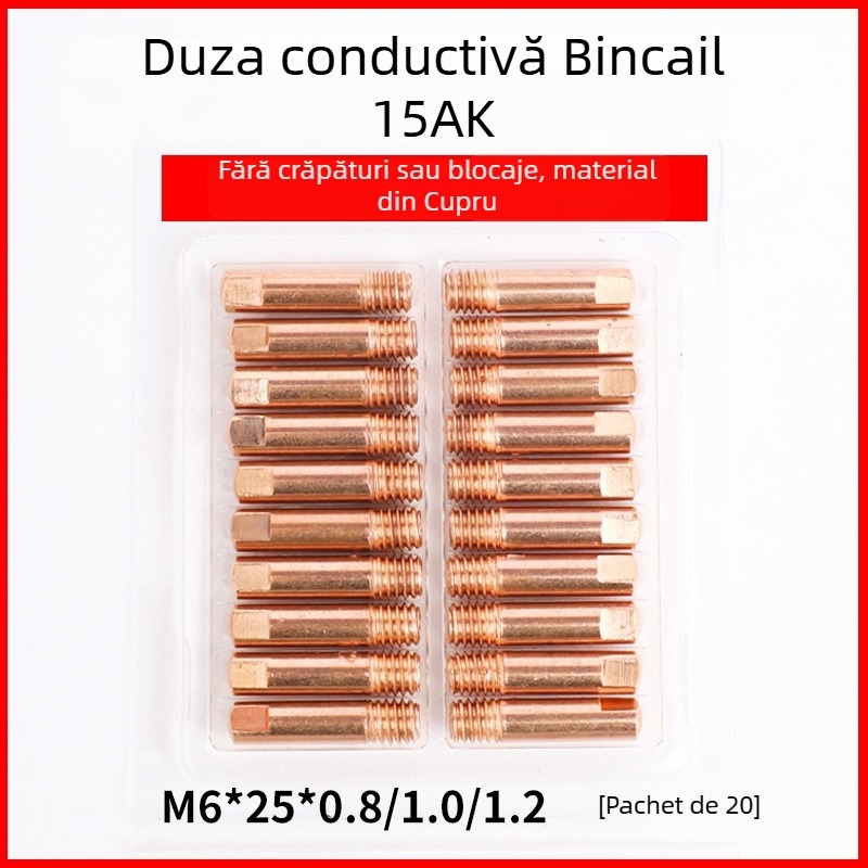 Duza conductivă pentru pistol MIG, stil european, alimentare cu sârmă 0,8 mm, duză de alimentare a sârmei 1,2 mm, transmisie pneumatică, putere cu aer cald și infraroșu
