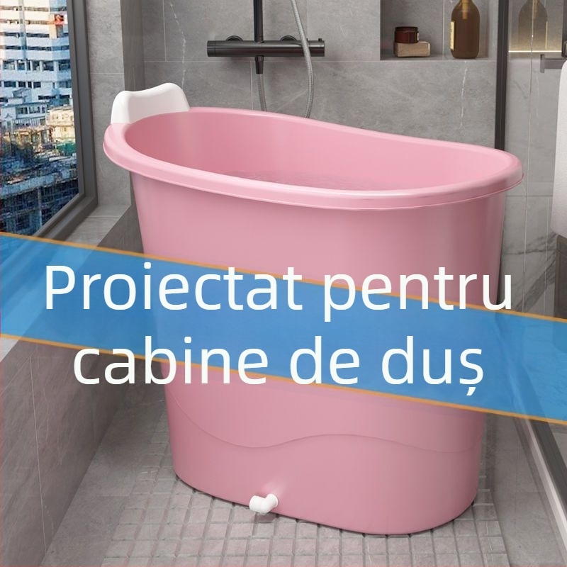 Cadă de baie din plastic pentru adulți, nepliabilă, pentru baie cu întregul corp, uz casnic