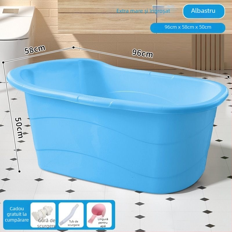 Cadă de baie din plastic pentru adulți, nepliabilă, pentru baie cu întregul corp, uz casnic