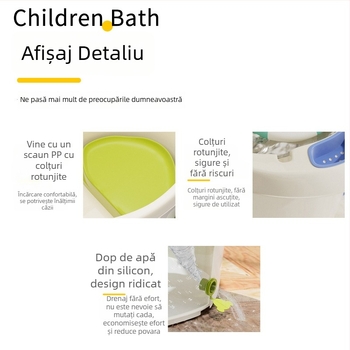 Cadă de baie din plastic pentru copii – mare, pentru uz casnic