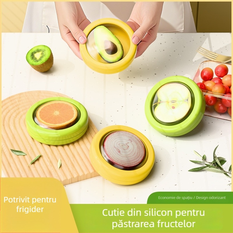 Set de cutii de depozitare pentru fructe și legume, din plastic transparent, cu un singur strat, formă neregulată, capacitate sub 300 ml, sigilate