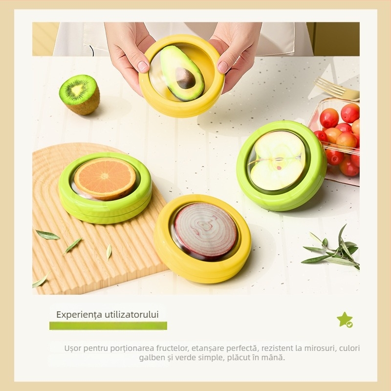 Set de cutii de depozitare pentru fructe și legume, din plastic transparent, cu un singur strat, formă neregulată, capacitate sub 300 ml, sigilate