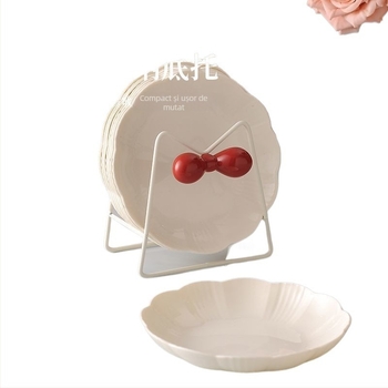 Vas din plastic rotund pentru oase și resturi, suprafață desenată manual, stil simplu, imprimare logo disponibil