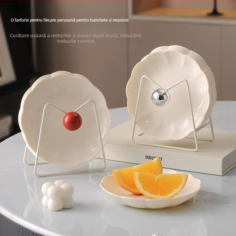 Vas din plastic rotund pentru oase și resturi, suprafață desenată manual, stil simplu, imprimare logo disponibil