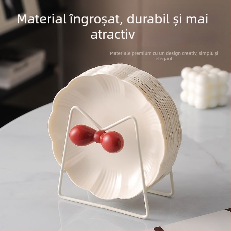 Vas din plastic rotund pentru oase și resturi, suprafață desenată manual, stil simplu, imprimare logo disponibil