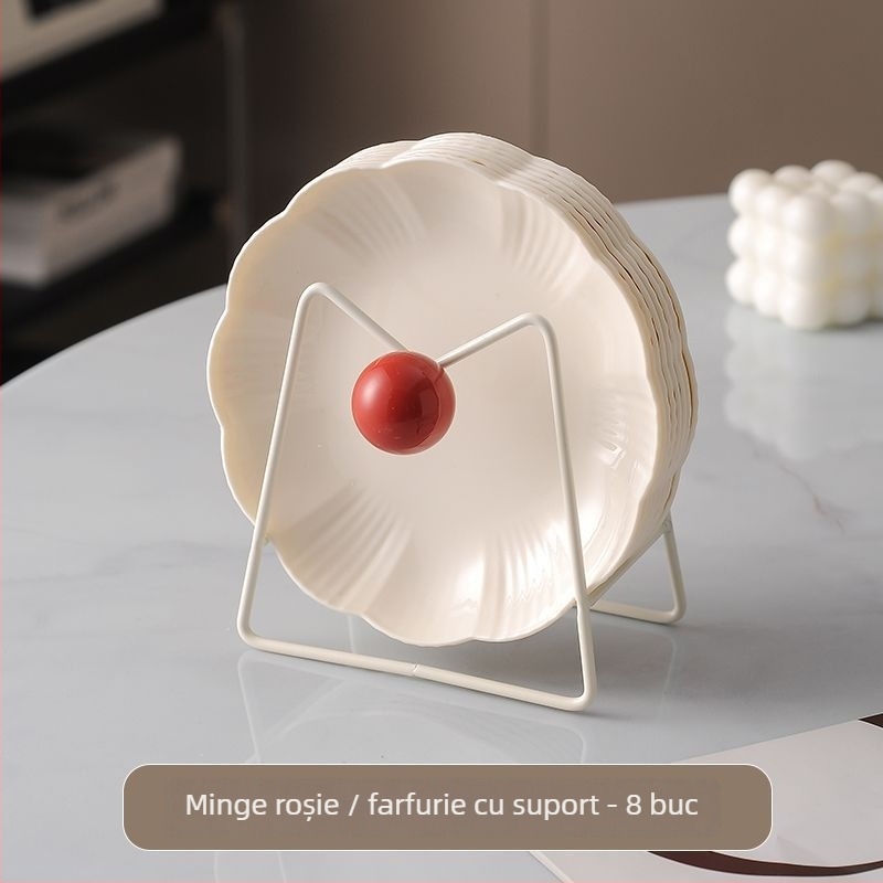 Vas din plastic rotund pentru oase și resturi, suprafață desenată manual, stil simplu, imprimare logo disponibil