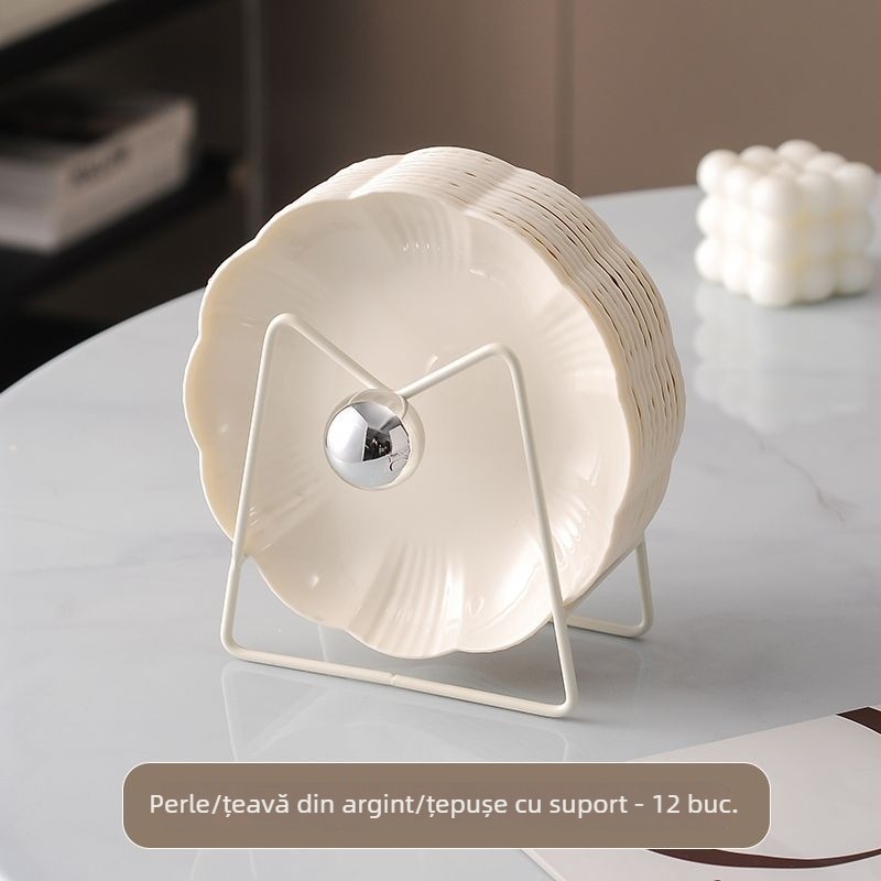 Vas din plastic rotund pentru oase și resturi, suprafață desenată manual, stil simplu, imprimare logo disponibil