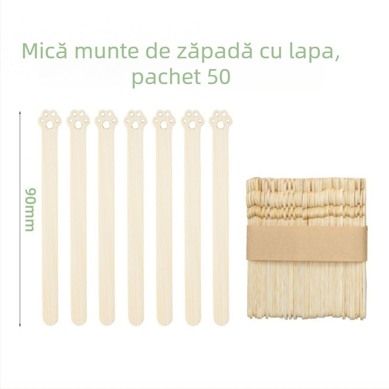 Bețișoare de înghețată din bambus, de unică folosință, cu design animat, pentru copii, pregătite pentru logo, furculiță de fructe, stil proaspăt și drăguț