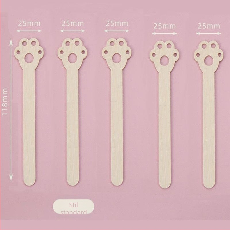 Bețișoare de înghețată din bambus, de unică folosință, cu design animat, pentru copii, pregătite pentru logo, furculiță de fructe, stil proaspăt și drăguț