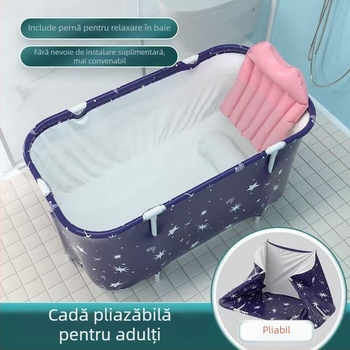 Cadă de baie pătrată pliabilă din PVC pentru adulți