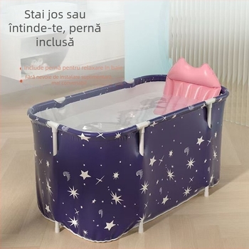 Cadă de baie pătrată pliabilă din PVC pentru adulți