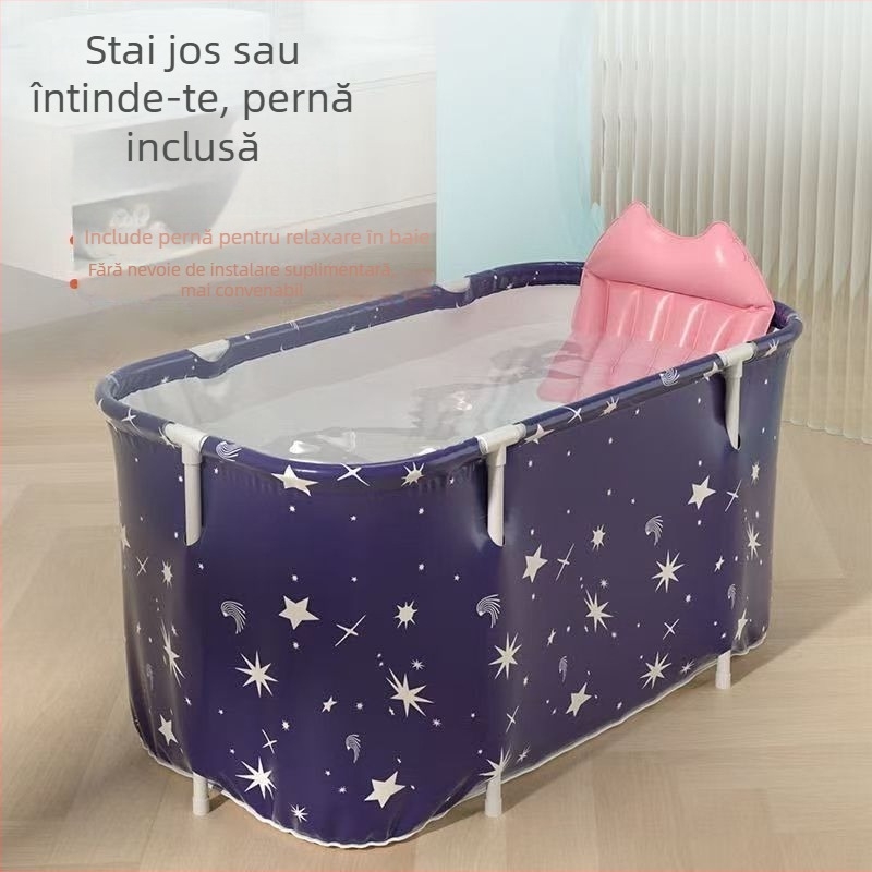 Cadă de baie pătrată pliabilă din PVC pentru adulți